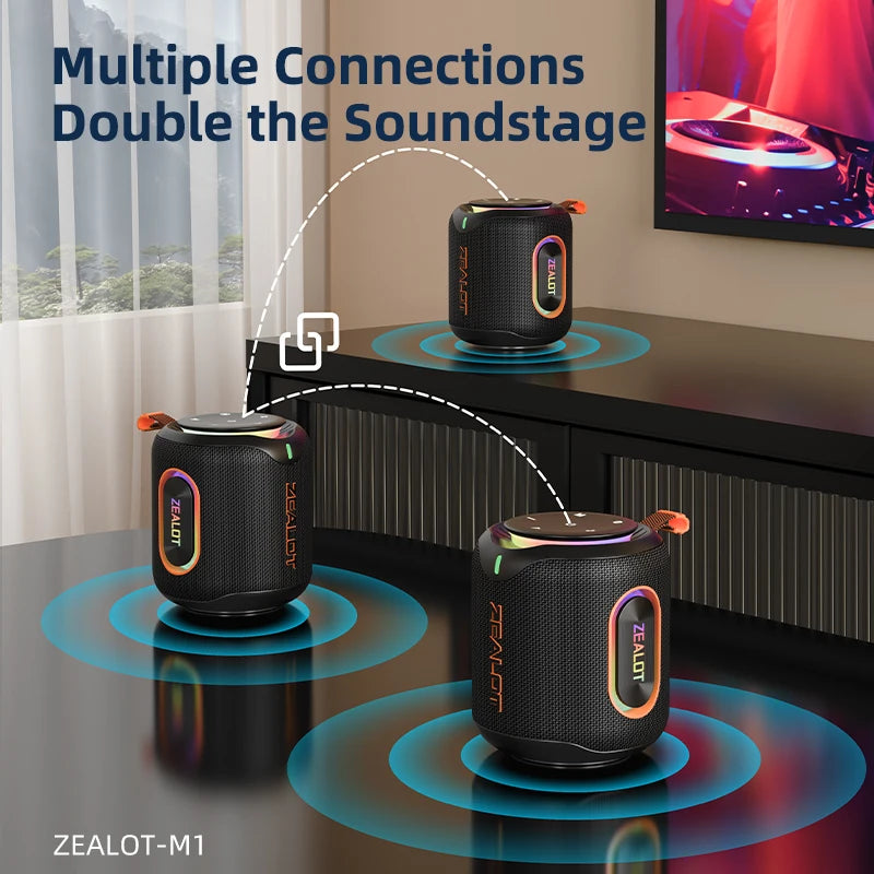 -M1 Speaker Portable Bluetooth Speaker with Enhanced Bass, Bluetooth 5.4, 10H Playtime, for Camping Hiking