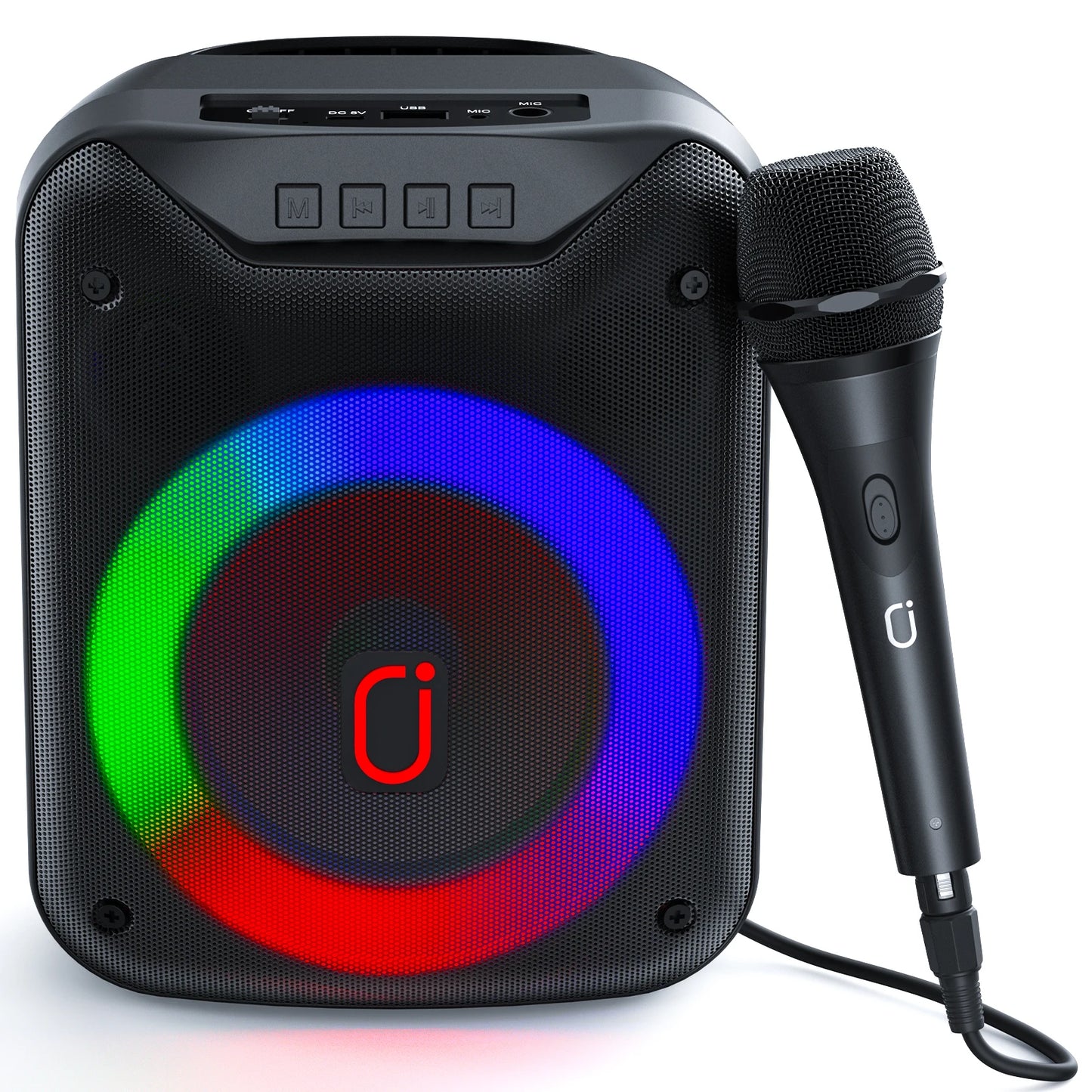 D18 High-Power Portable Karaoke Speaker with Microphone, Wireless Speaker, Portable Bluetooth Speaker with Wired Microphone