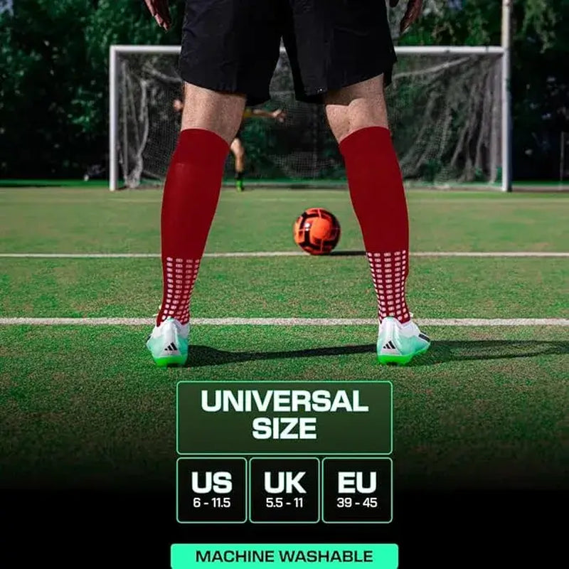 Anti Slip Soccer Socks (Knee) - Red