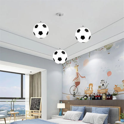E27 Football Glass Ball Pendant Lights Basketball Pendant Lamp Kitchen Bedroom Restaurant Children Room Hanging Light
