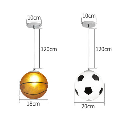 E27 Football Glass Ball Pendant Lights Basketball Pendant Lamp Kitchen Bedroom Restaurant Children Room Hanging Light