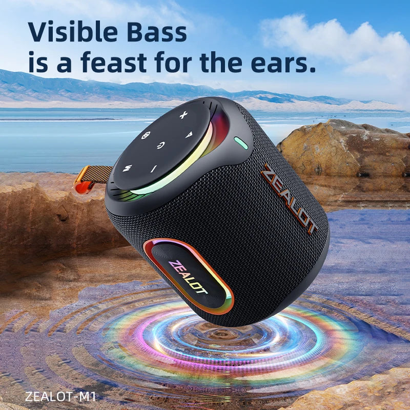 -M1 Speaker Portable Bluetooth Speaker with Enhanced Bass, Bluetooth 5.4, 10H Playtime, for Camping Hiking