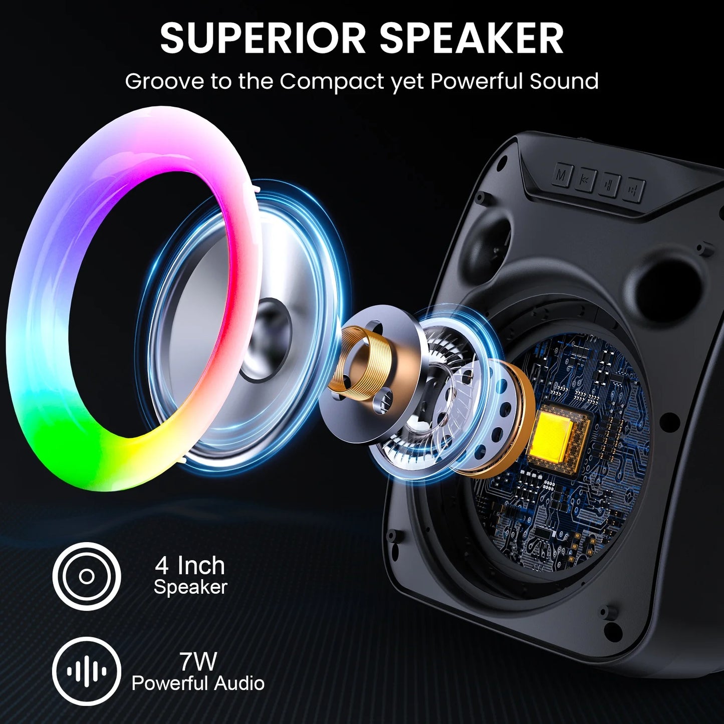 D18 High-Power Portable Karaoke Speaker with Microphone, Wireless Speaker, Portable Bluetooth Speaker with Wired Microphone