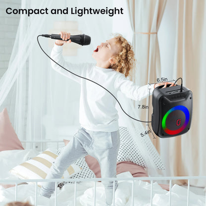 D18 High-Power Portable Karaoke Speaker with Microphone, Wireless Speaker, Portable Bluetooth Speaker with Wired Microphone