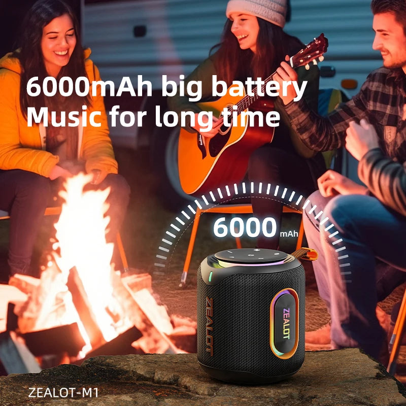 -M1 Speaker Portable Bluetooth Speaker with Enhanced Bass, Bluetooth 5.4, 10H Playtime, for Camping Hiking