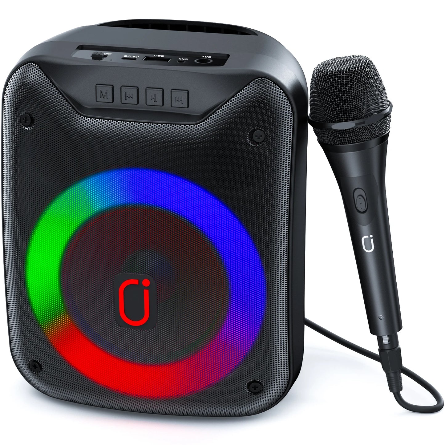 D18 High-Power Portable Karaoke Speaker with Microphone, Wireless Speaker, Portable Bluetooth Speaker with Wired Microphone