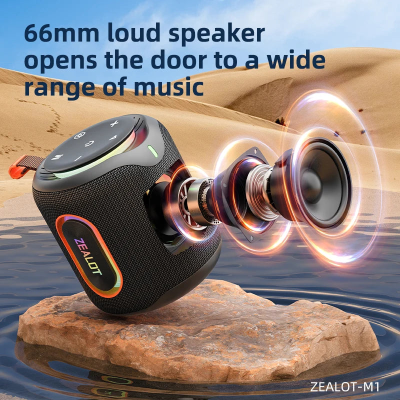 -M1 Speaker Portable Bluetooth Speaker with Enhanced Bass, Bluetooth 5.4, 10H Playtime, for Camping Hiking